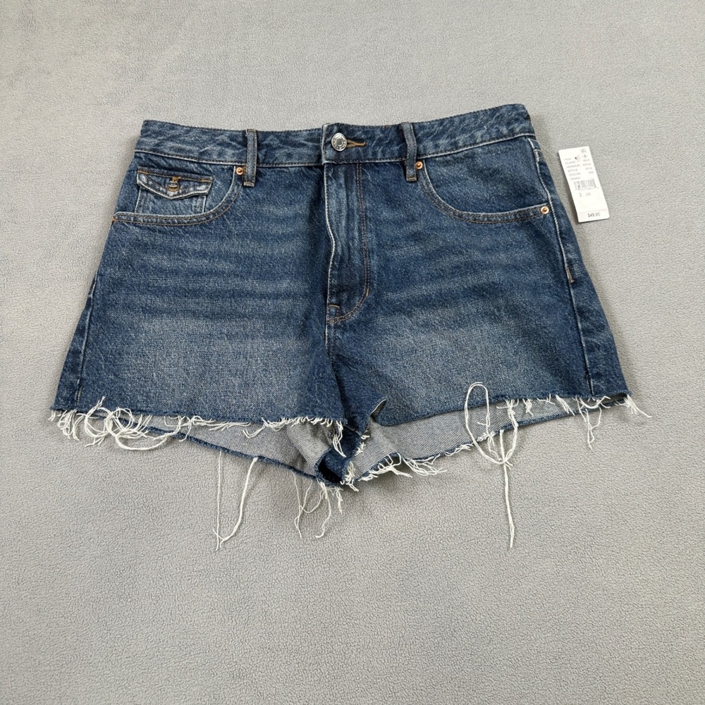 NWT Pacsun Jean Shorts 29 High Rise Festival Denim Frayed Hem Authentic Rigid